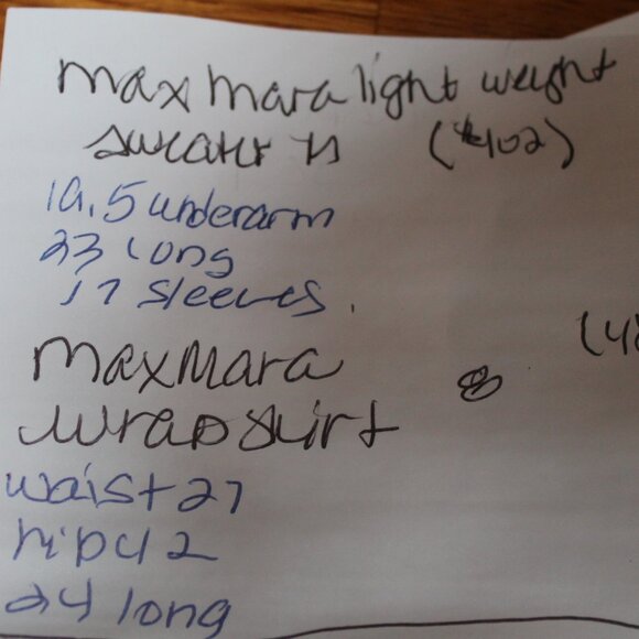 2 Pieces $1295 MAXMARA 3/4 Sleeve Light Weight Sweater & Wrap Skirt Set M 8 - Picture 11 of 11